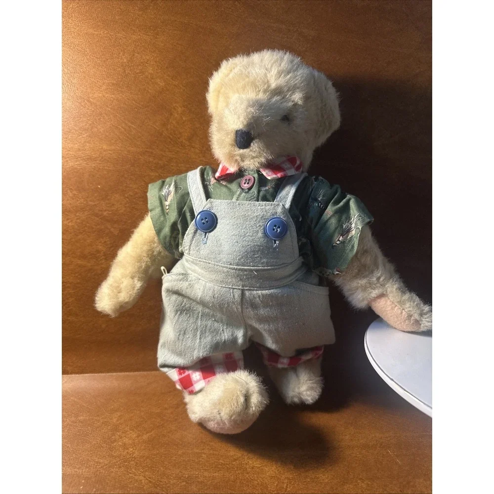 Fuzzy VanderBear Picnic Boy with Overalls Plush 13
